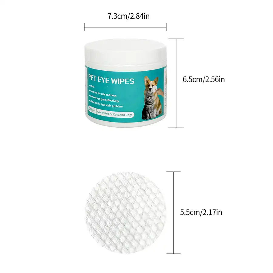 Natural Pet Eye Care Wipes for Tear Stains and Debris